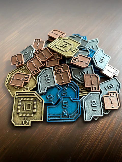 metal coins for Vantage board game