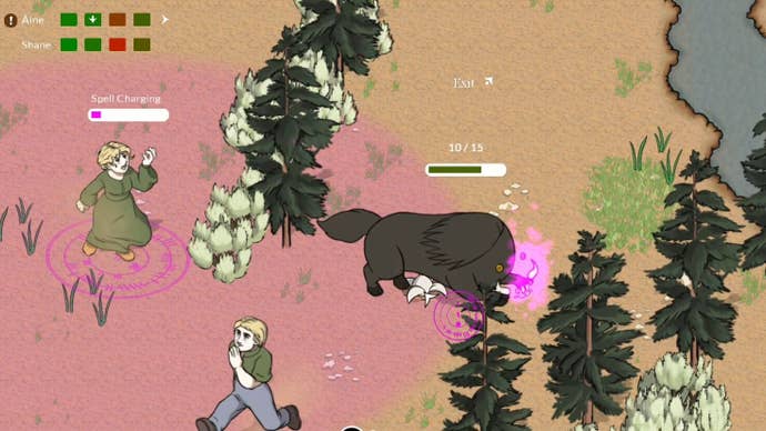 Fighting a bull spirit in Veil Of Dust