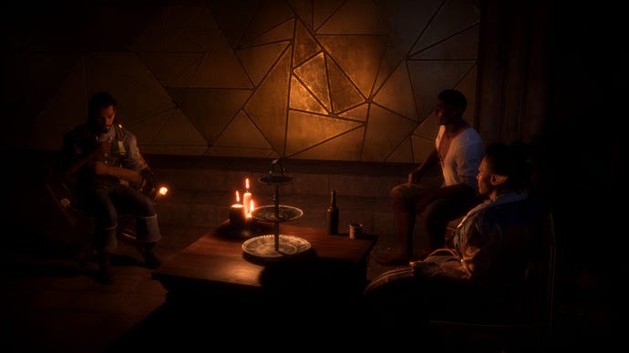 Dinding geometris keren di Dragon Age: The Veilguard.