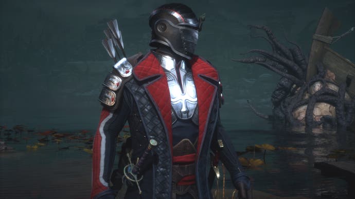 An image of Mass Effect-inspired armour in Dragon Age: The Veilguard.