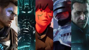 a graphic with five unreal engine 5 game characters shown, including immortals of aveum, robocop and others