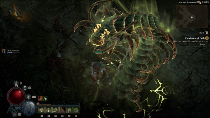 Summoning a big centipede pal in Diablo 4 Vessel Of Hatred.