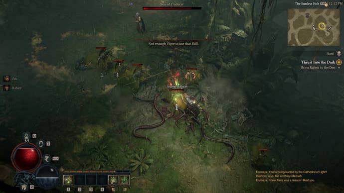 Fighting snakes in a jungle in Vessel Of Hatred.