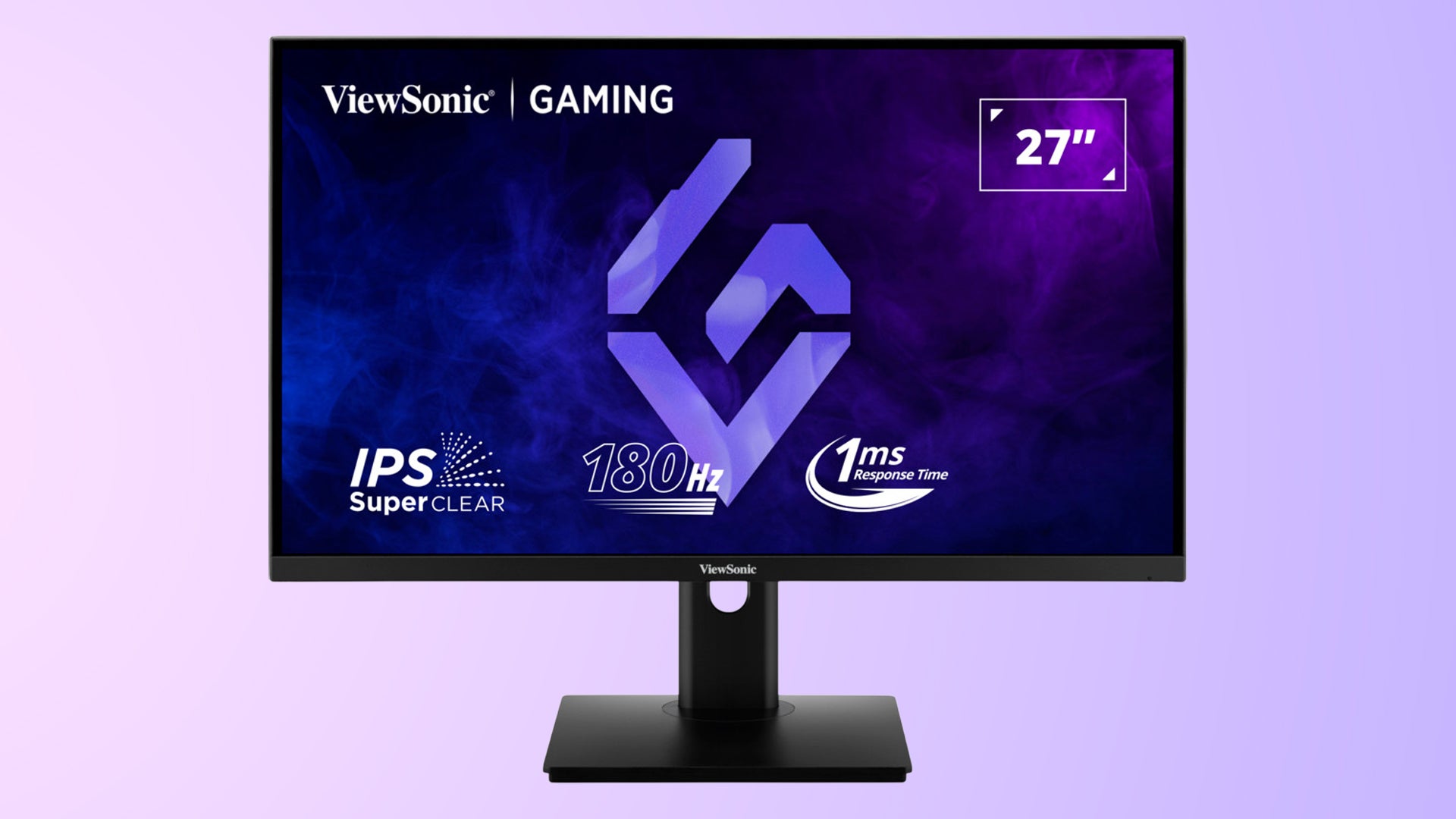 Viewsonic XG27G1 gaming monitor on a gradient background