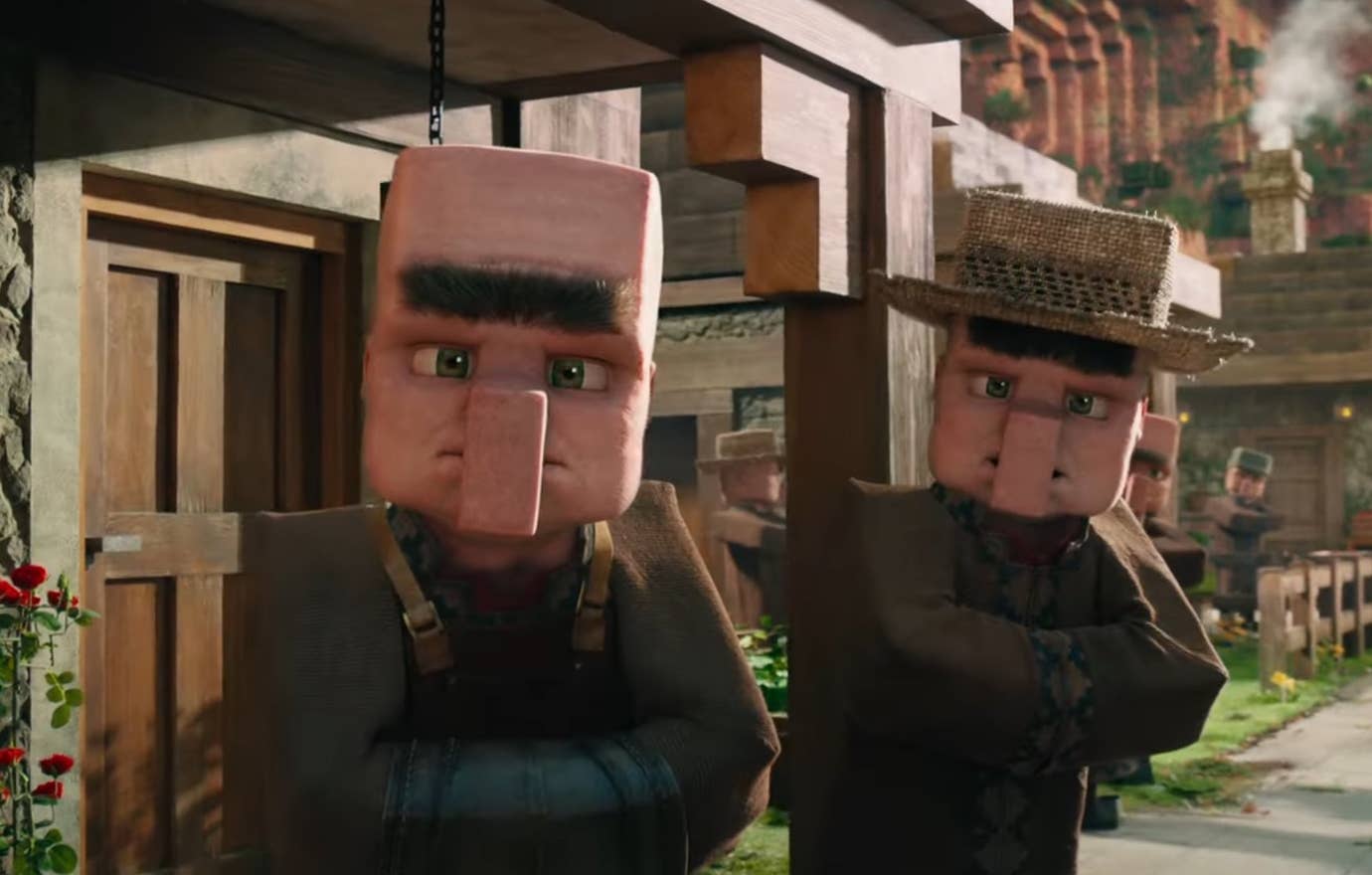 Minecraft Real Action Minecraft movie trailer reveals first look at its villagers, and they ...