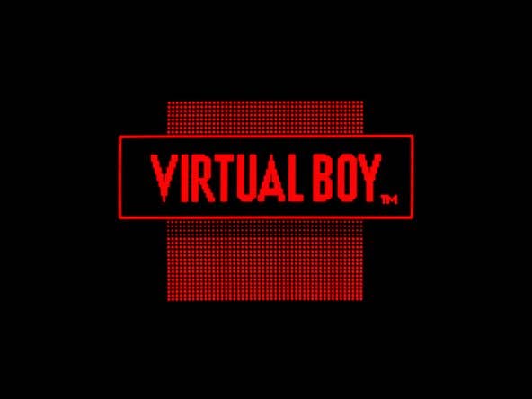Virtual Boy title screen, red and black, simply displaying text of the name.