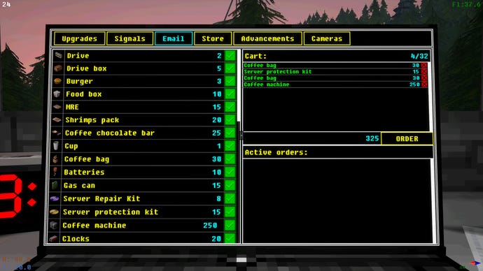 Planning shopping in a Voices of the Void screenshot.