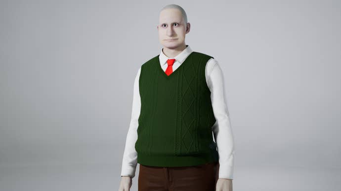 A character in inZOI who looks a lot like Wallace from Wallace and Gromit.