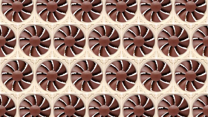 a tiled image of noctua nf-p12 case fans in brown and beige