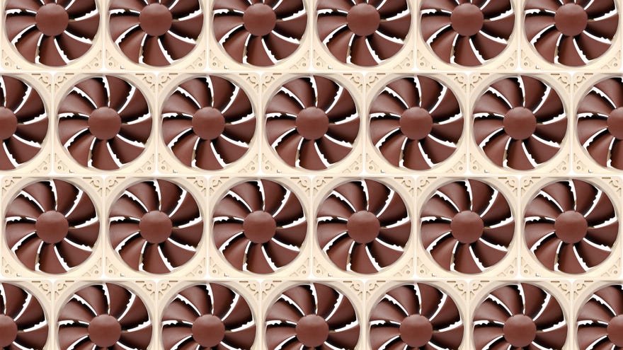 a tiled image of noctua nf-p12 case fans in brown and beige