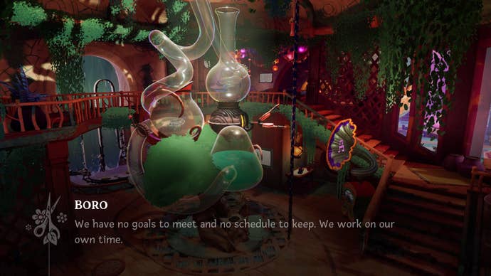 The infusion machine in the middle of the tea shop, set up like a large chemistry set.