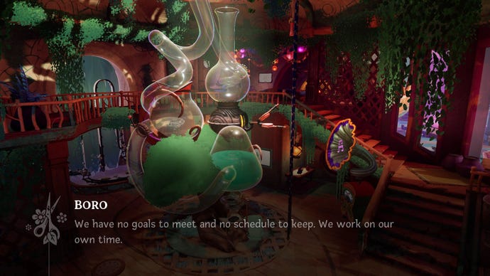 The infusion machine in the middle of the tea shop, set up like a large chemistry set.