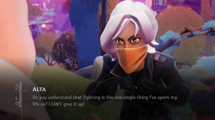 Alta yells at Boro, because she is annoyed and thinks he is telling her to give up.