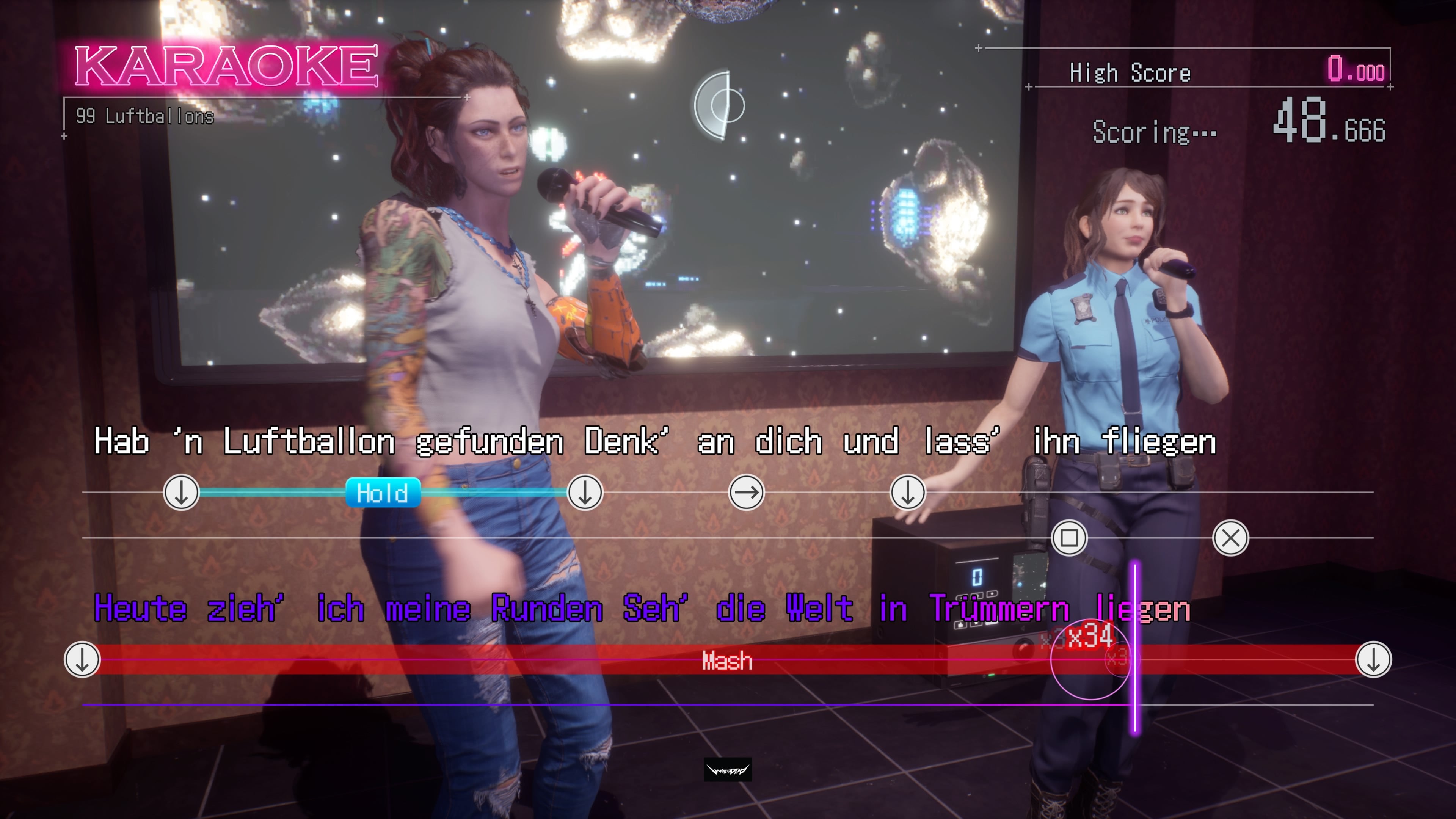 Wanted: Dead review - a Karaoke minigame in German