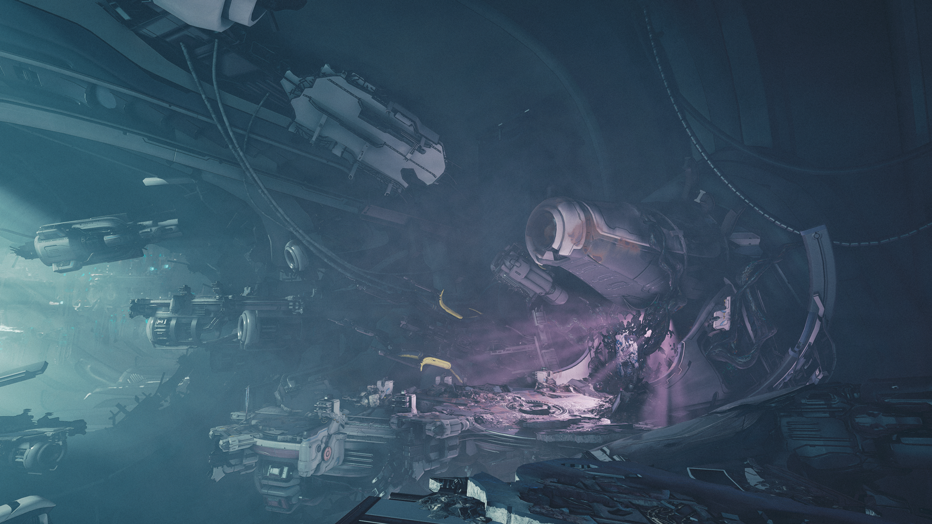 Warframe Shadowgrapher update Folie's Hunt entrance in destroyed relay.