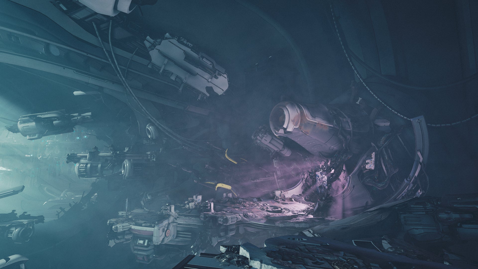 Warframe Shadowgrapher update Folie's Hunt entrance in destroyed relay.