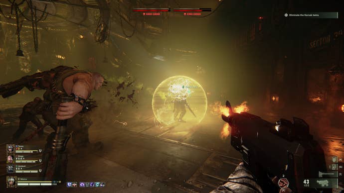 Grimdark ultraviolence in a Warhammer 40,000: Darktide screenshot.