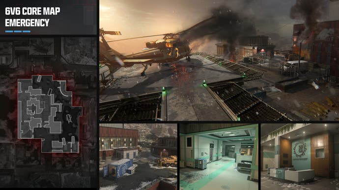 An overview of the map layout and screenshots for the map Emergency coming to MW3 in Season 3.