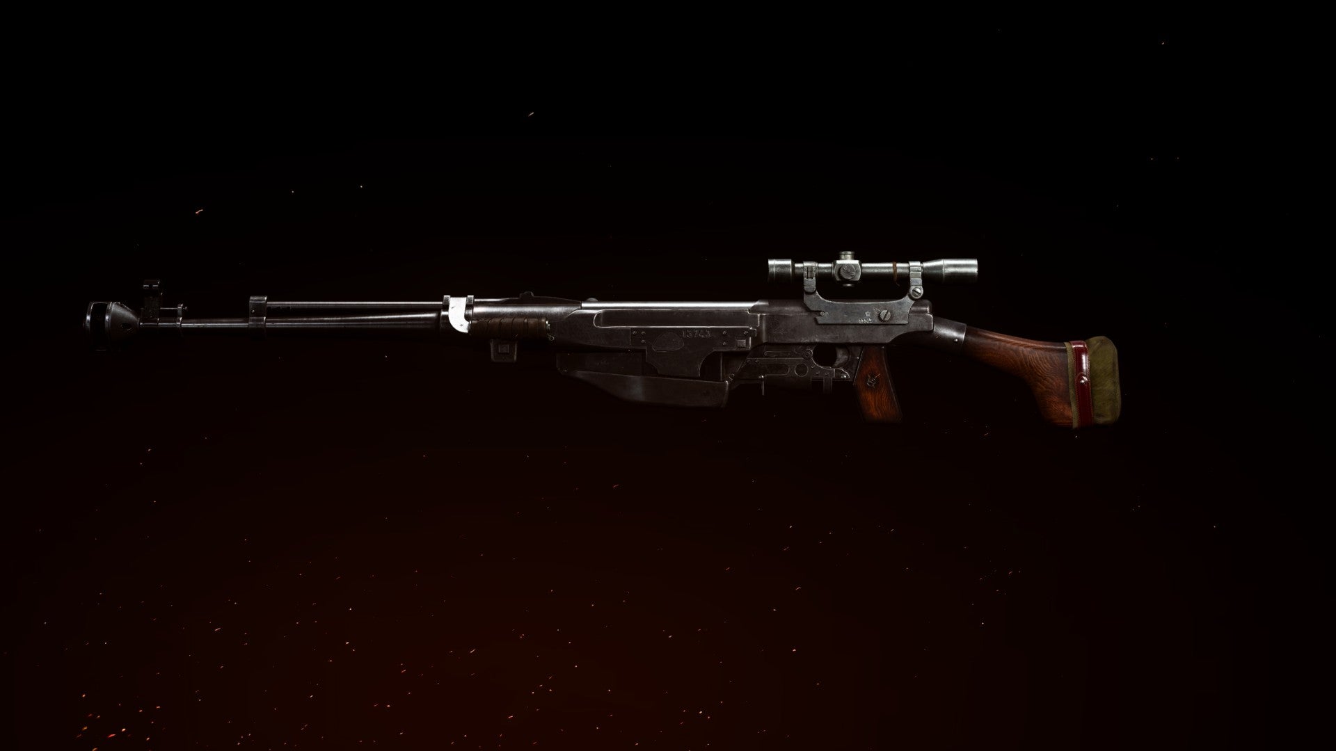 Gorenko Anti-Tank Rifle rendered in the Vanguard Gunsmith, red fiery hue in lower left corner