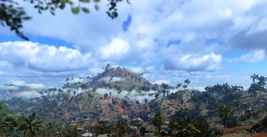 A still of Call Of Duty Warzone’s new Pacific map, taking from the recent multiplayer reveal trailer.
