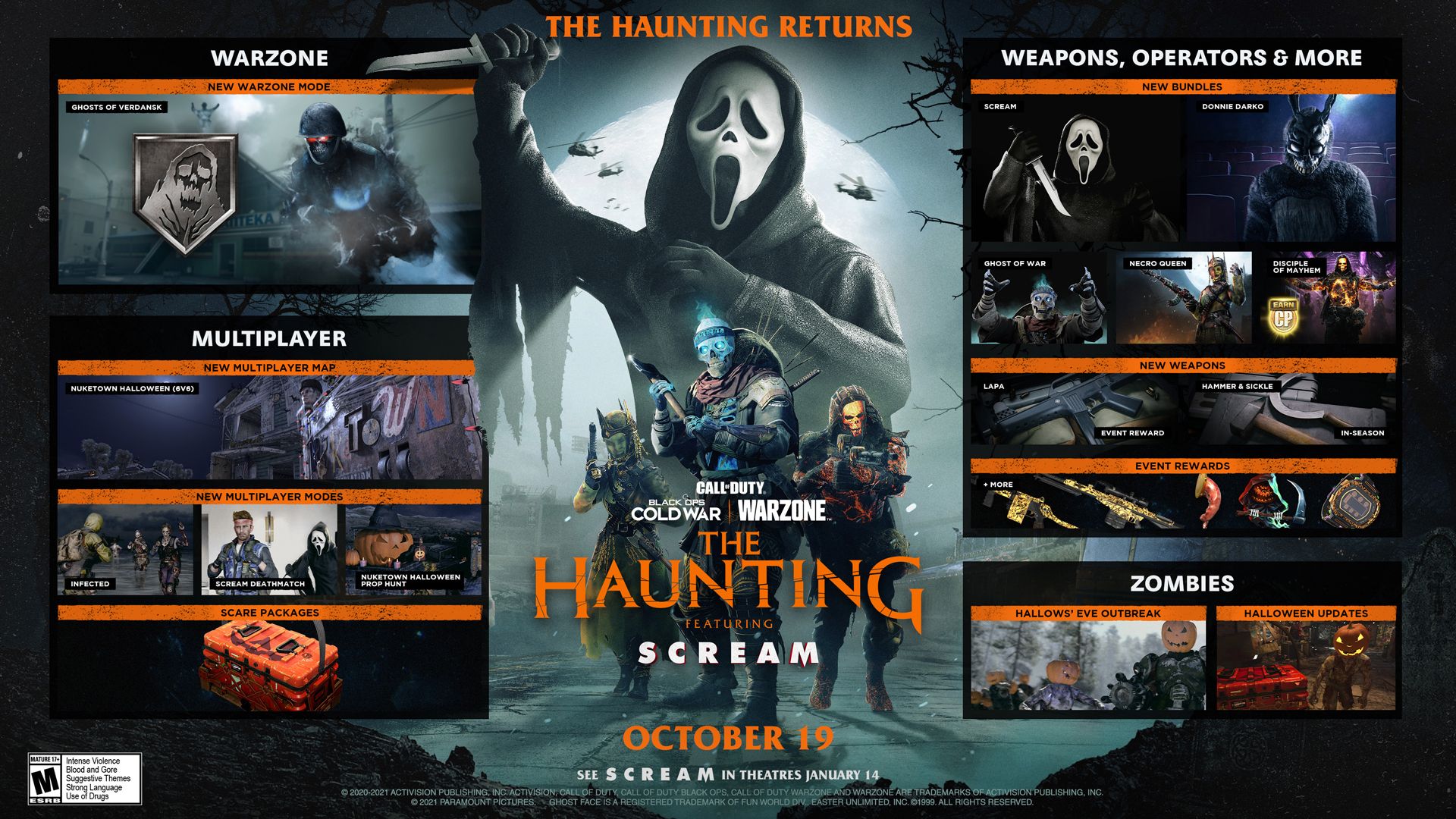 Warzone Haunting release time Scream and Donnie Darko bundles and