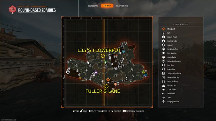 A map of Liberty Falls, showing the Lily’s Flowerpot and Fuller’s Liberty Lanes locations.