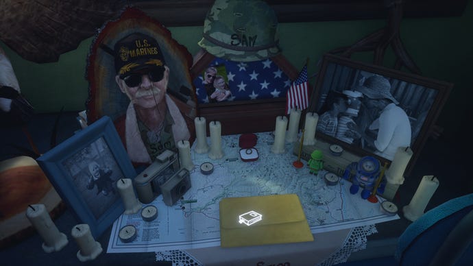 Sam Finch’s shrine in a What Remains of Edith Finch screenshot.