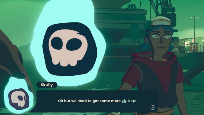 Skully the shade tells Kat she needs to gain much "rep".