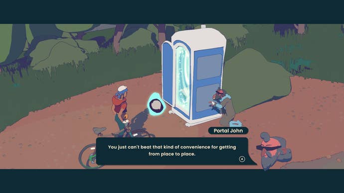 A antheral works connected a porta potty that allows for accelerated travel, calling it the eventual convenience.