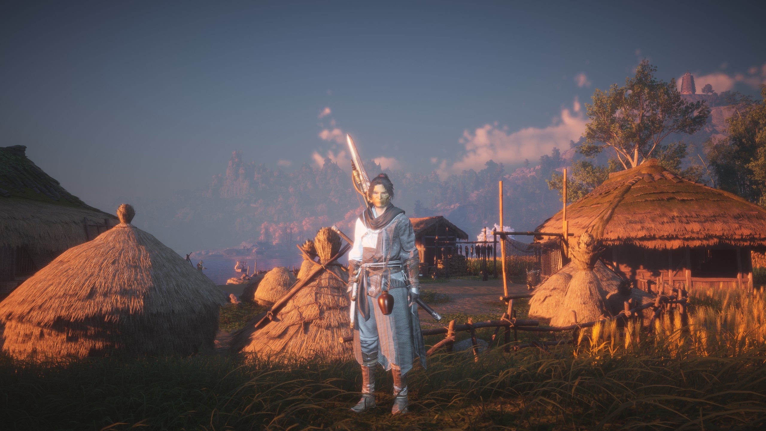 A player character in Where Winds Meet's Harvestfall Village - 1