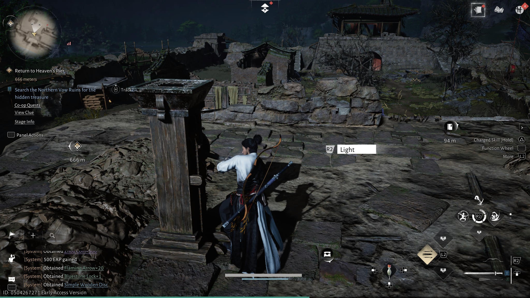 The main character lighting a torch during the Echoes of Old Battles quest in Where Winds Meet. - 5