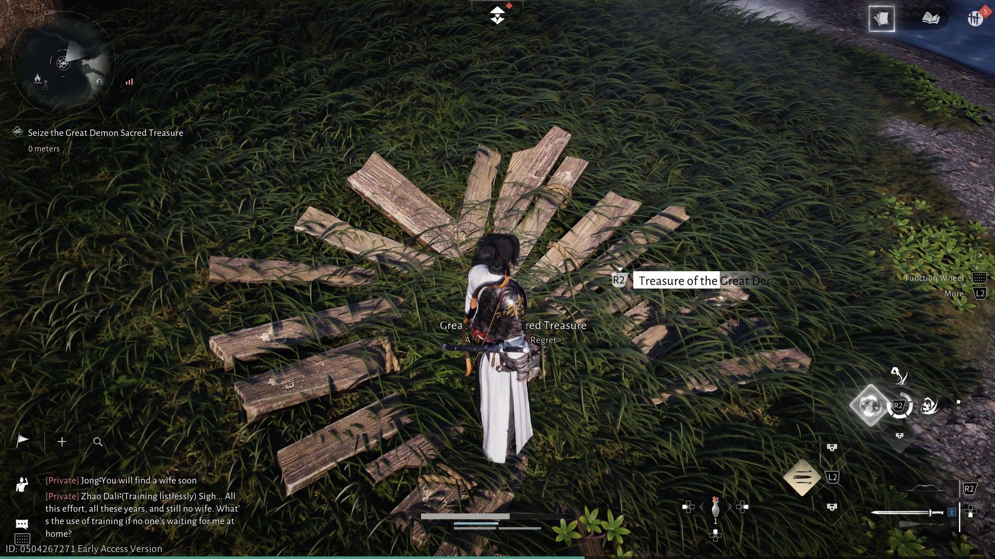 A martial artist stealing a goose egg from a nest during the Honk If You Want Treasure quest in Where Winds Meet. - 3