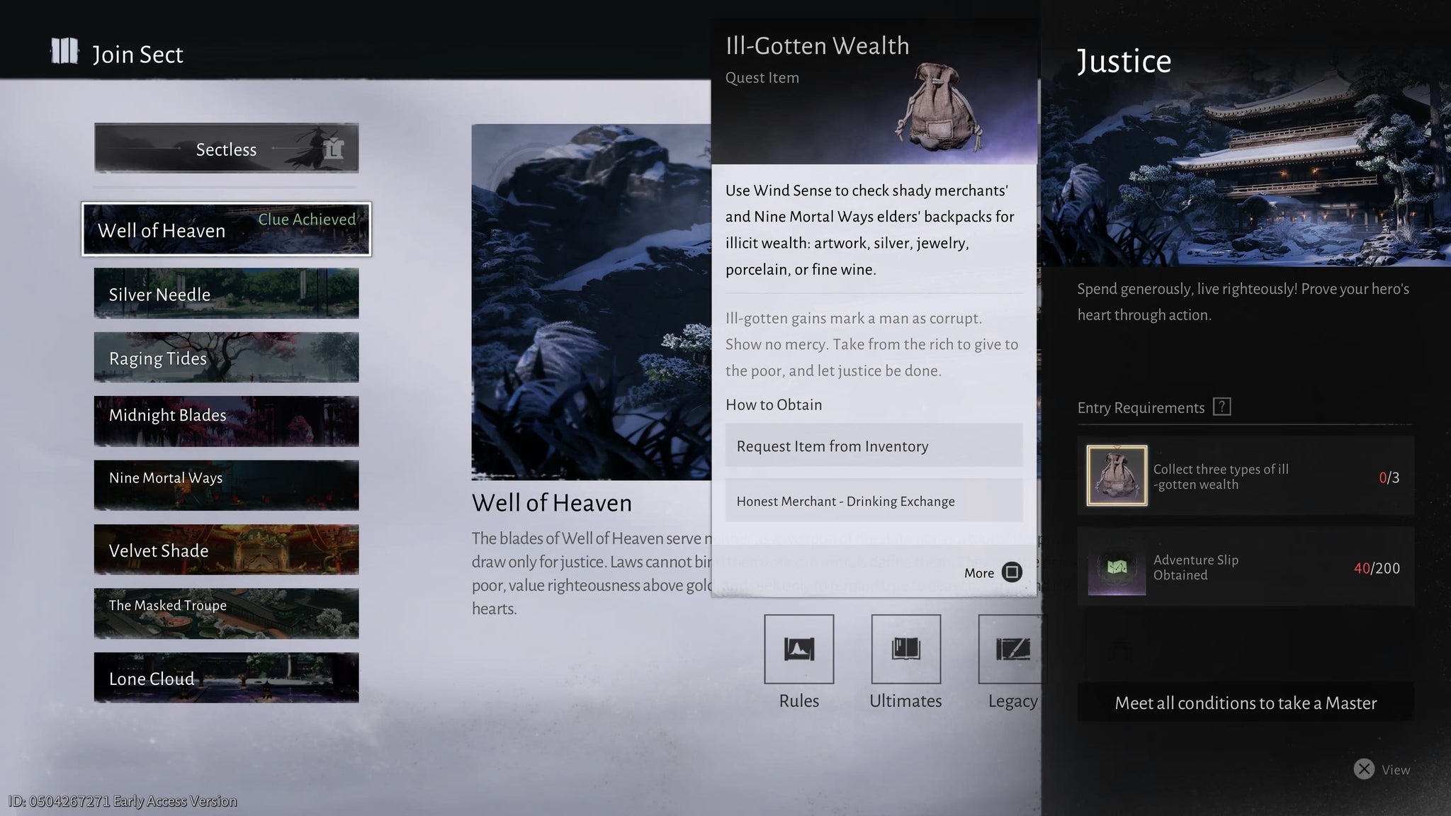 An item screen showing the locations of Ill-gotten Wealth in Where Winds Meet. - 6