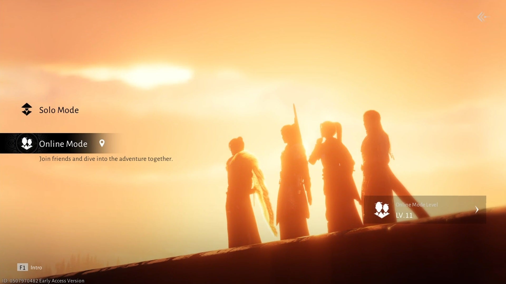 The menu for Where Winds Meet's Online Mode. - 5