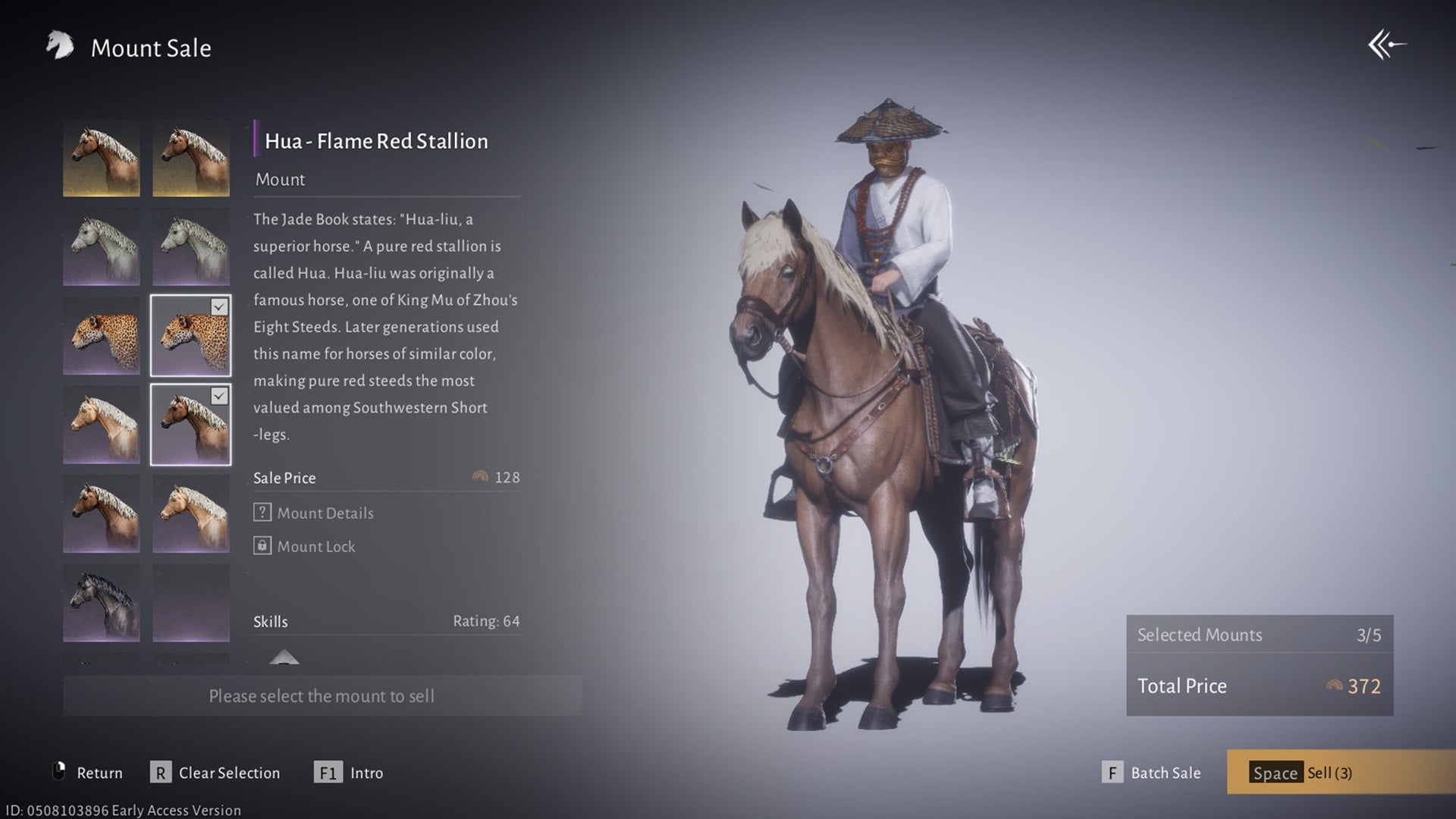 Selling a selection of horses in Where Winds Meet. - 6