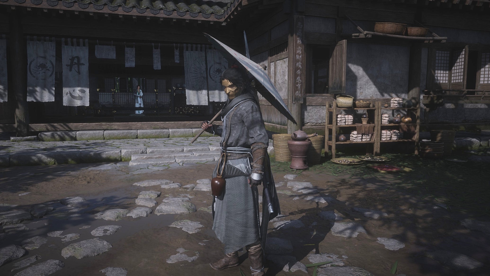 The player in Where Winds Meet, standing near Dr Yuan of the Silver Needle sect - 1