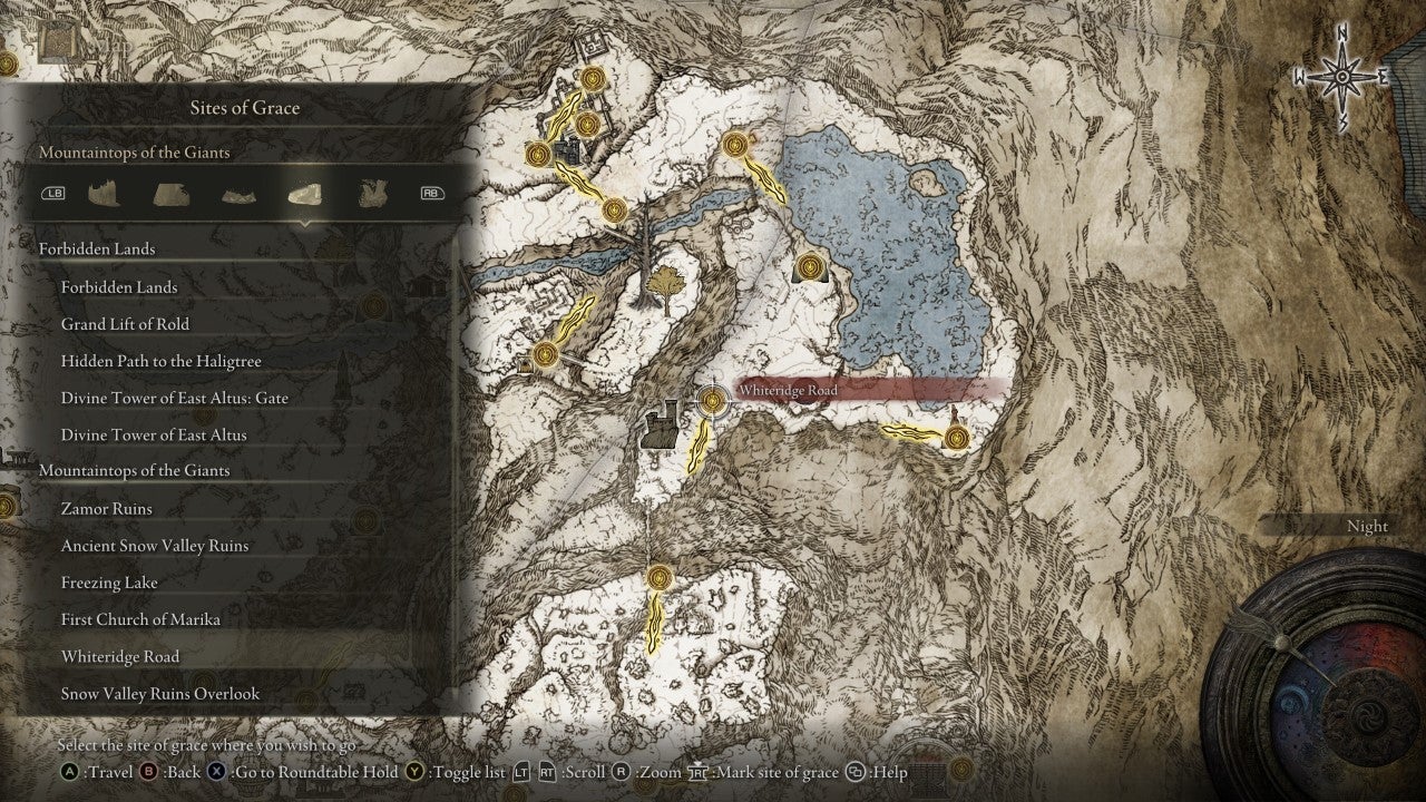 Whiteridge Road Grace in Elden Ring