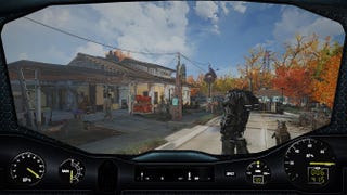 Widok z hełmu pancerza wspomaganego - mod do Fallout 4