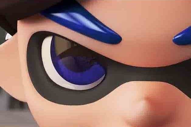 Splatoon character close-up showing inky eyes.