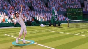 Grand Slam Tennis screens show a screaming Roger Federer