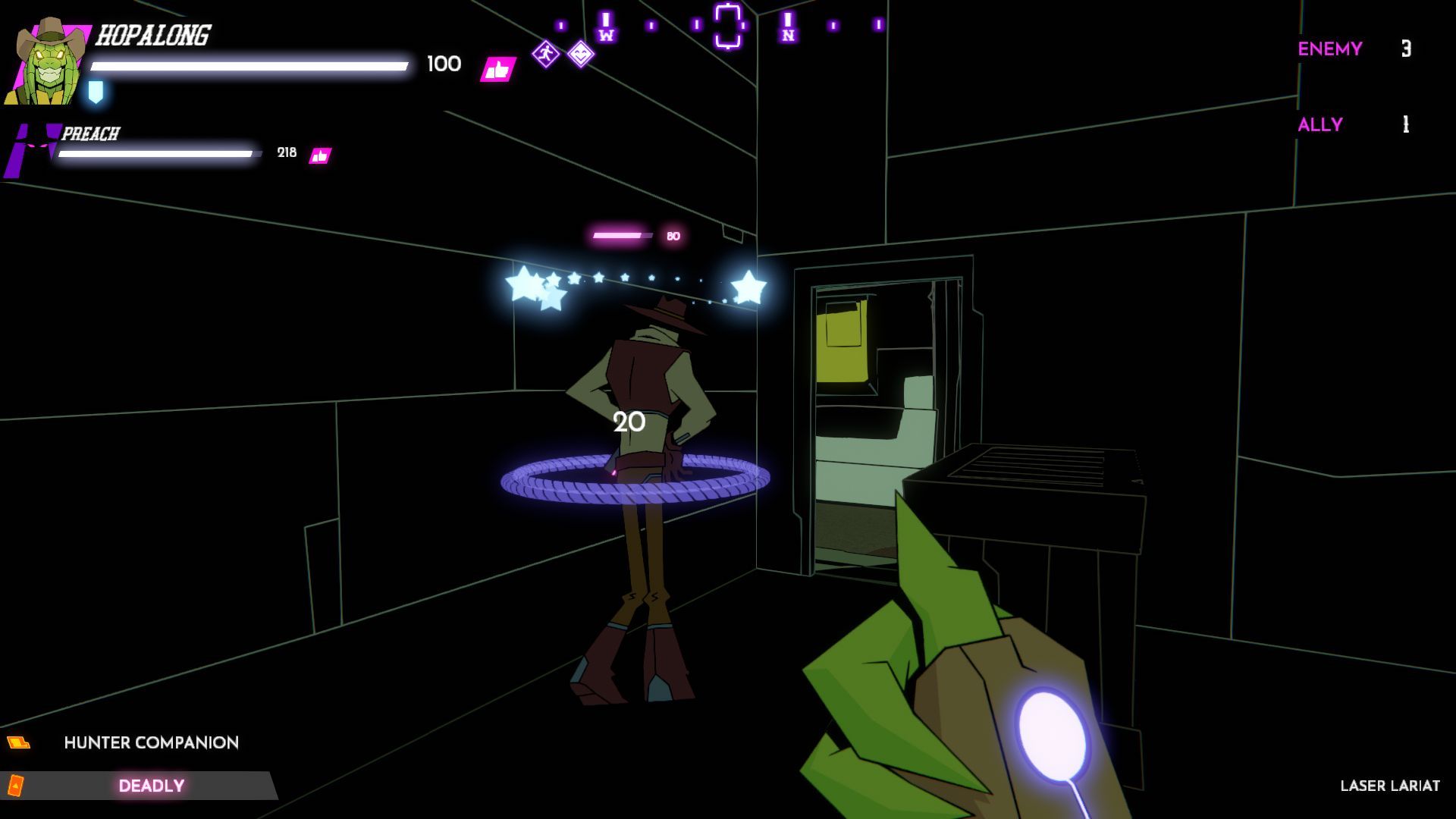 The player incapacitates an enemy with a lasso. - 7