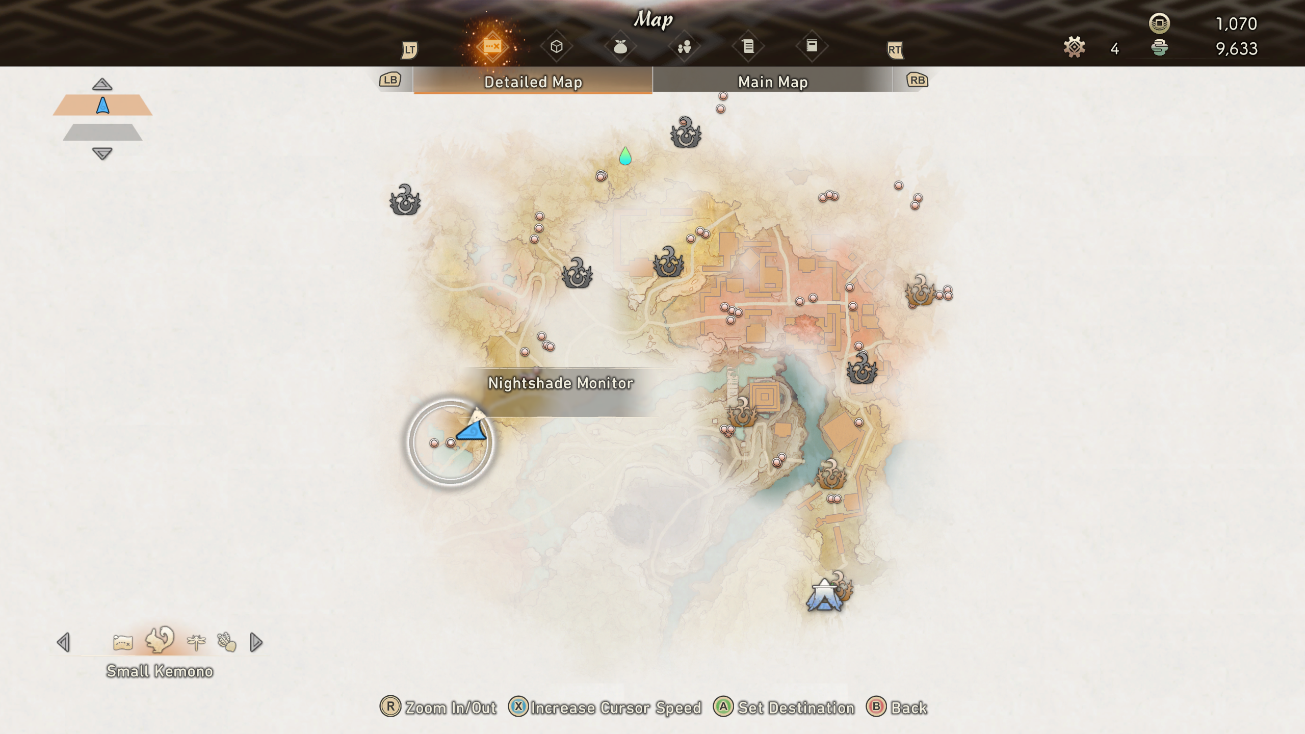 An alternative map view of Pointed Scale locations in Wild Hearts