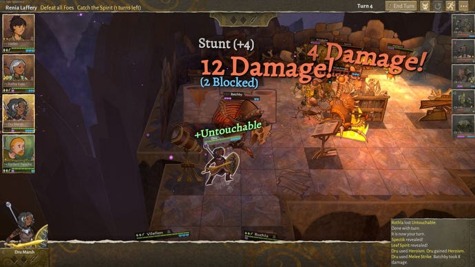 A complex battle scene in Wildermyth