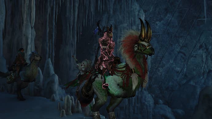 Character with bowgun mounted on Seikret in Monster Hunter Wilds