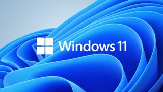 The Windows 11 logo on a nice swirly blue background.
