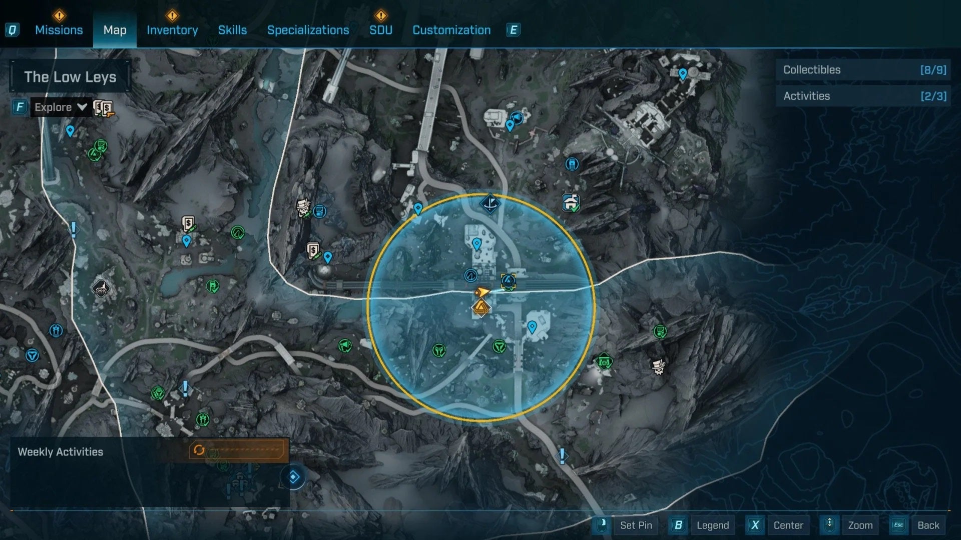 A map showing the location of a Vault Key Fragment in Borderlands 4's Windspear Vault. - 9