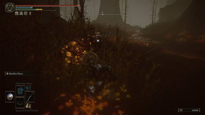 An Elden Ring player fighting a Winter Lantern.