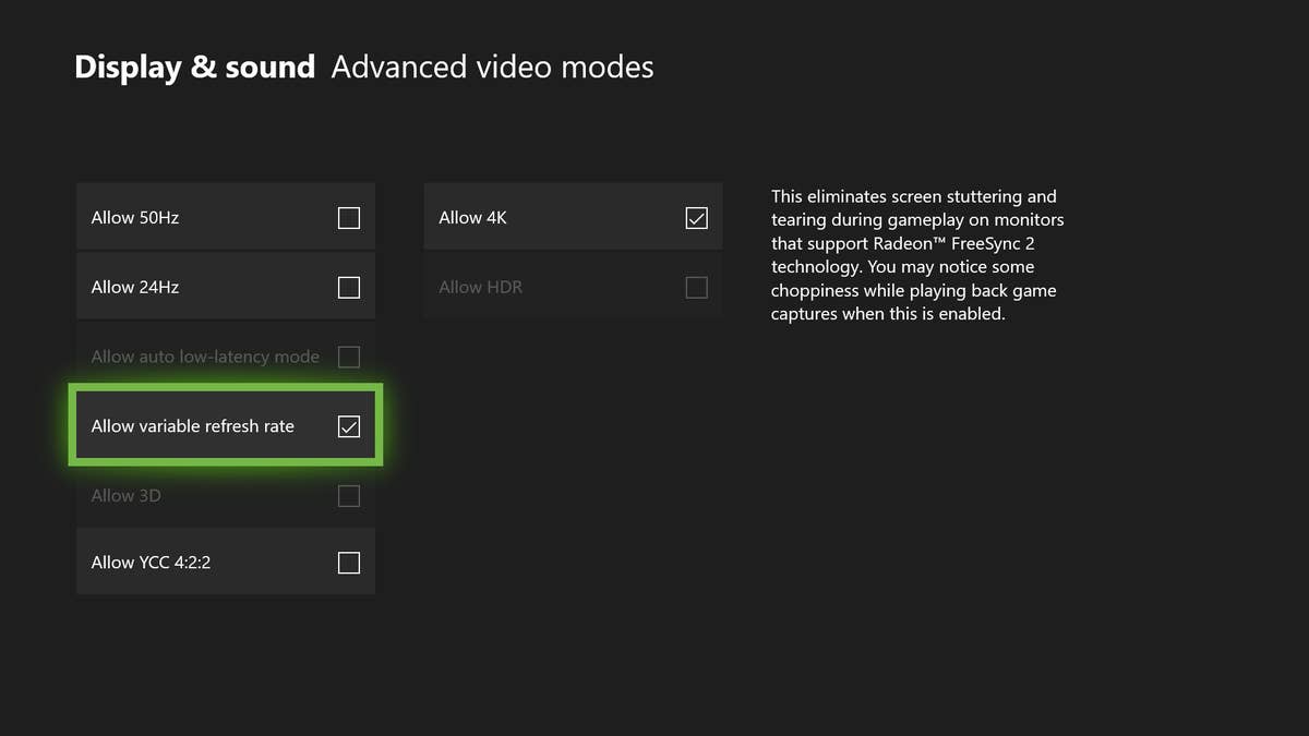 Freesync 2 deals xbox one x