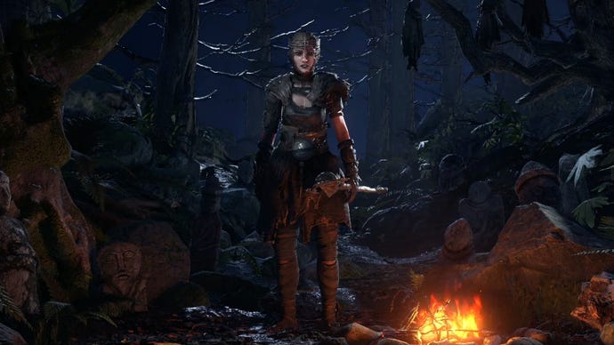 The Witch stands by a fire in Path of Exile 2’s character select screen.