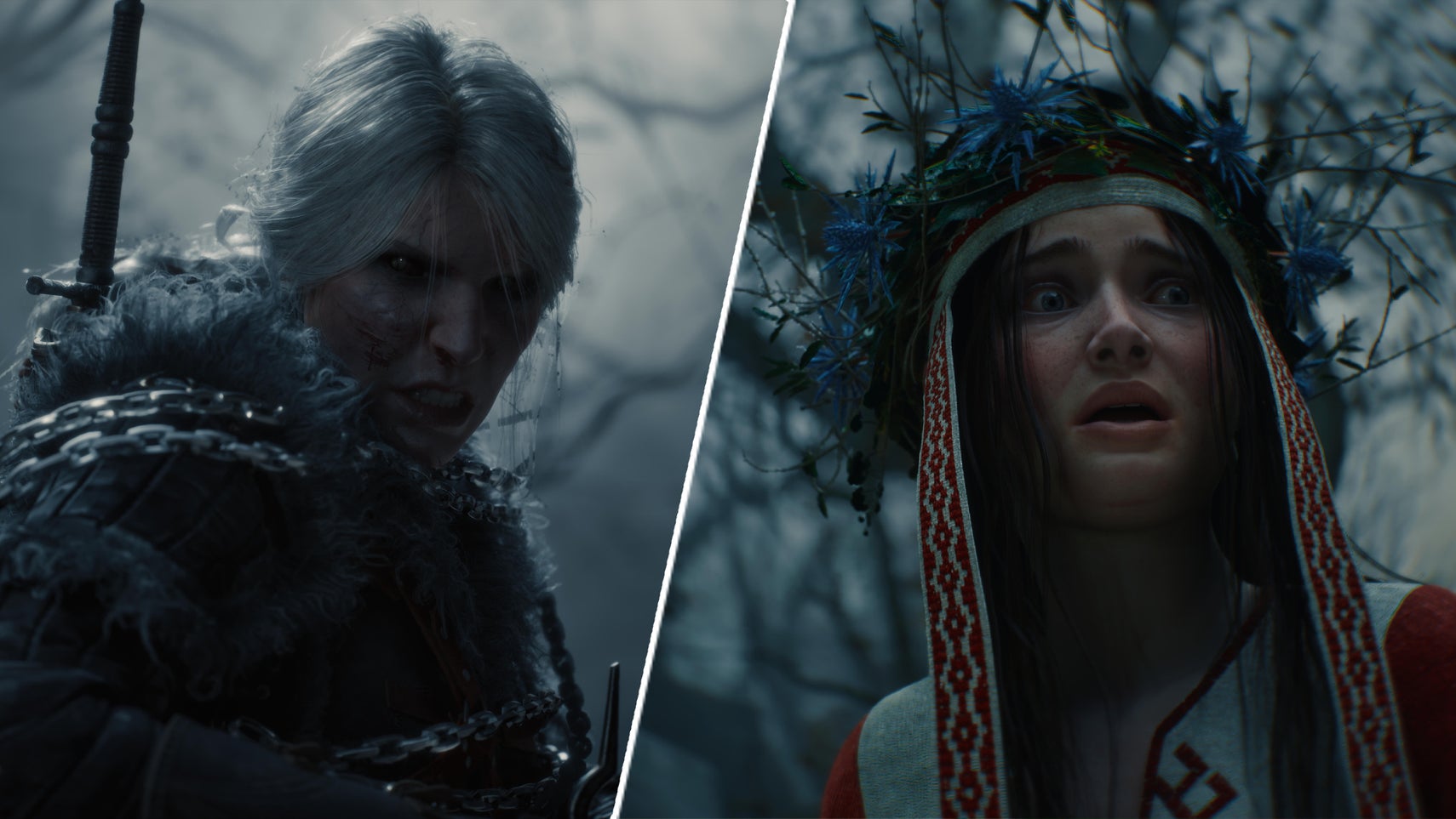 Ciri and the village girl in The Witcher 4's reveal trailer. - 1